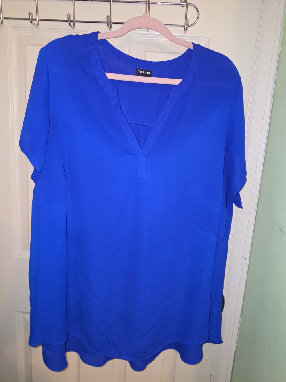 torrid Royal Blue V-Neck Short Sleeve Tunic